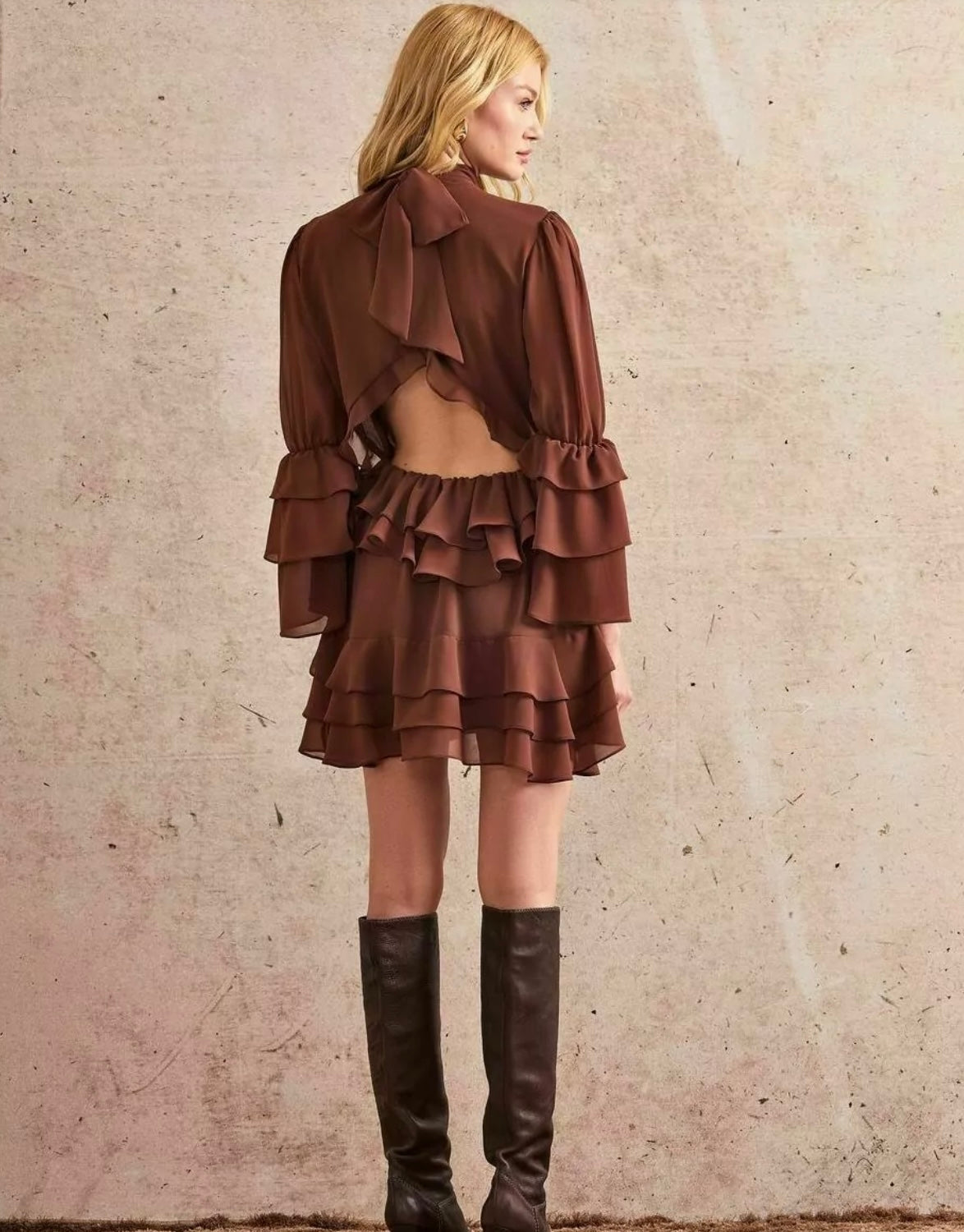 Vestido Chiffon Babados