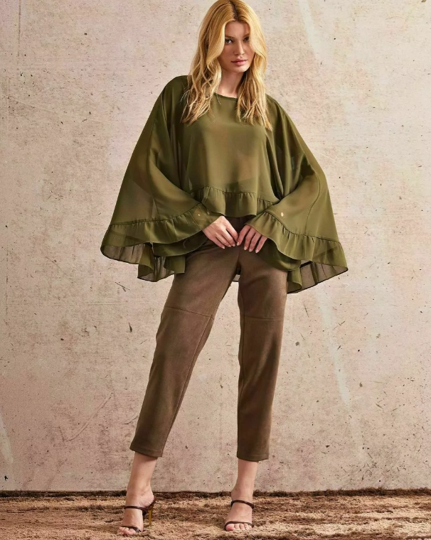 Blusa Capa Chiffon Helene