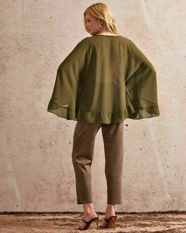 Blusa Capa Chiffon Helene