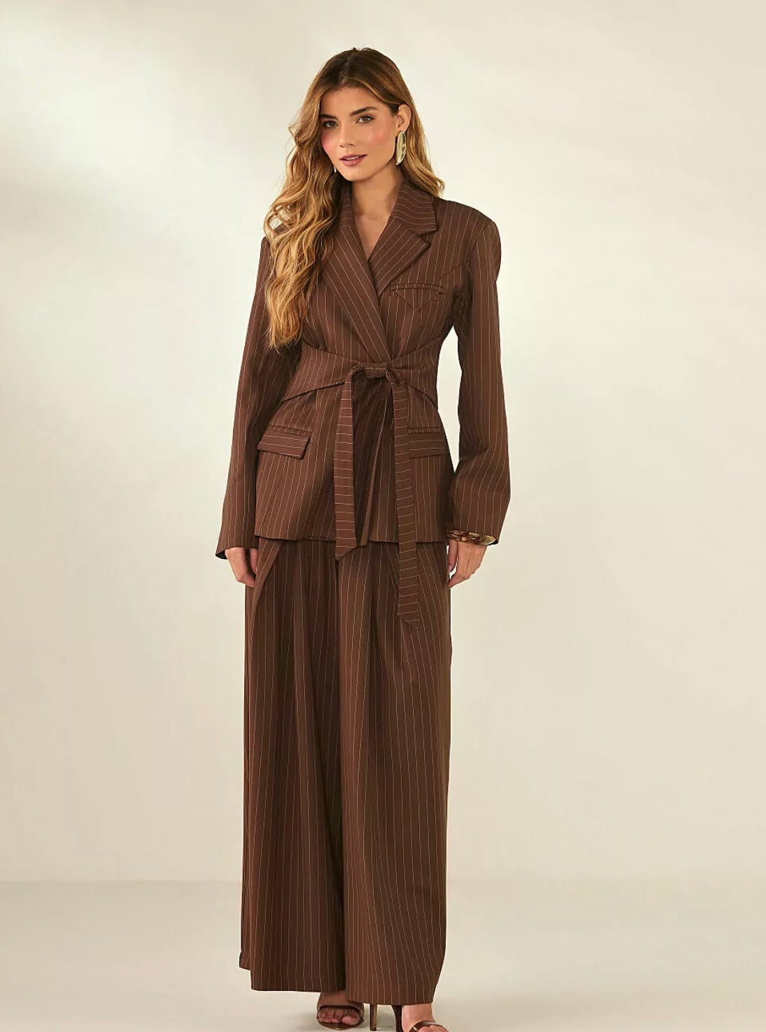 Blazer Risca de Giz Laço