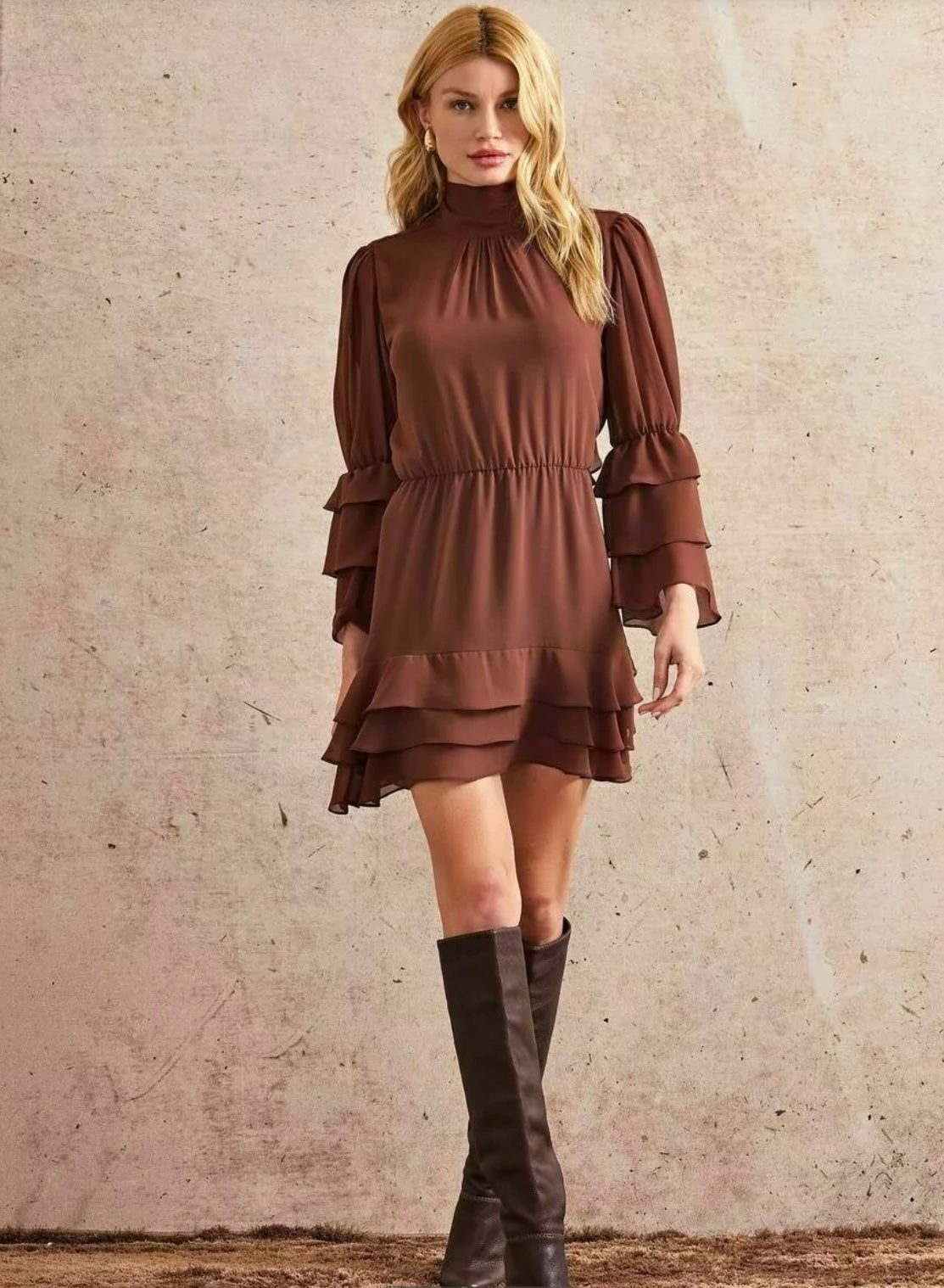 Vestido Chiffon Babados