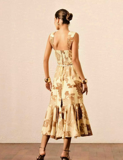 Vestido Jacquard Floral