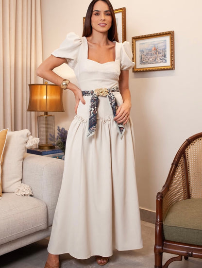 Vestido Poli com lenço