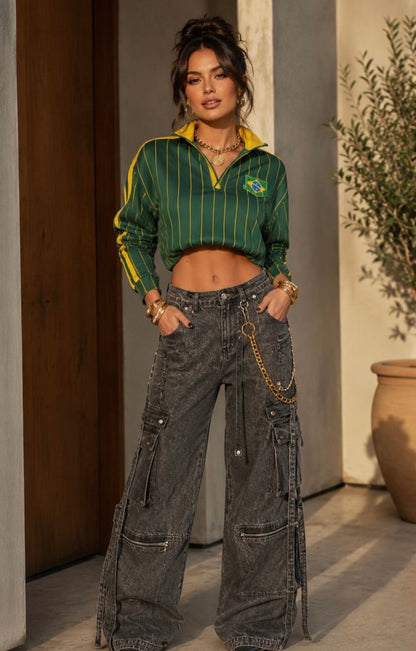 Camisa Polo Listrada Brasil