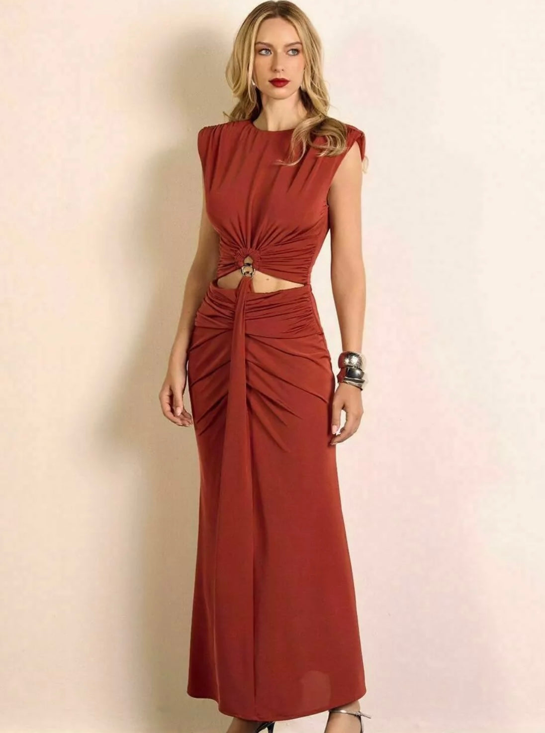 Vestido Jersey com Recortes