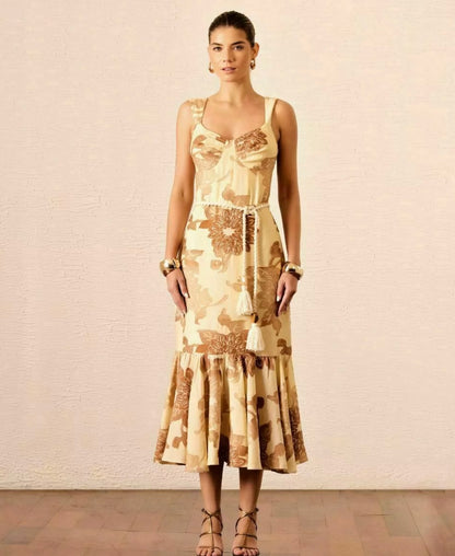 Vestido Jacquard Floral