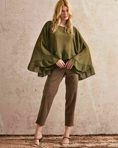 Blusa Capa Chiffon Helene