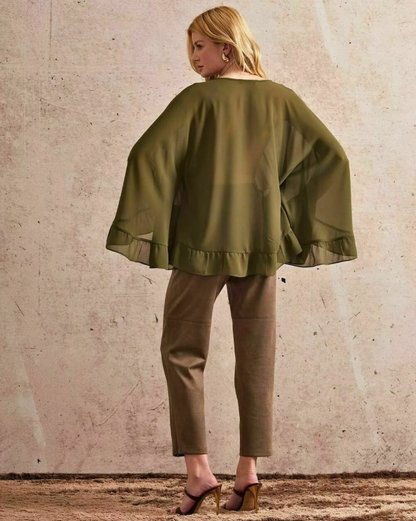 Blusa Capa Chiffon Helene
