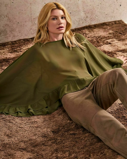 Blusa Capa Chiffon Helene