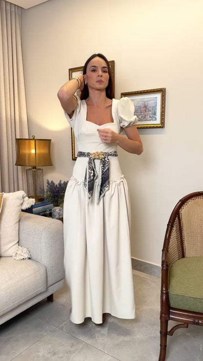 Vestido Poli com lenço